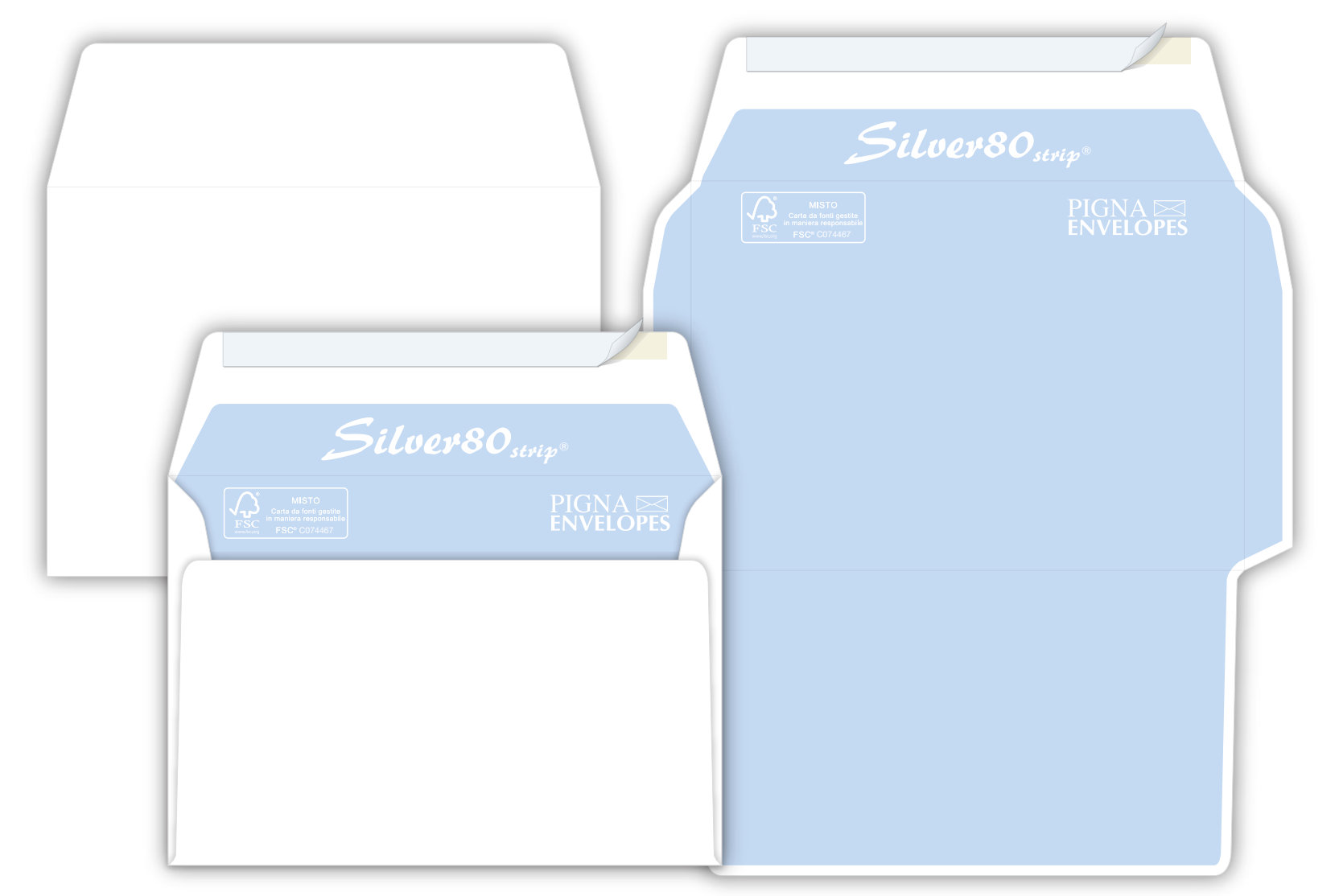 image Buste bianche internografate Strip senza finestra
